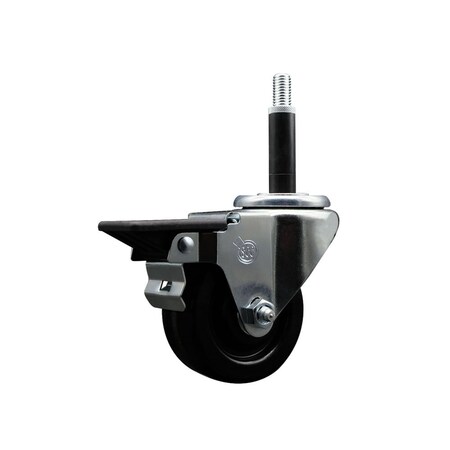 Service Caster 3'' Phenolic Swivel 3/4'' Expanding Stem Caster with Brake SCC-EX20S314-PHS-PLB-34